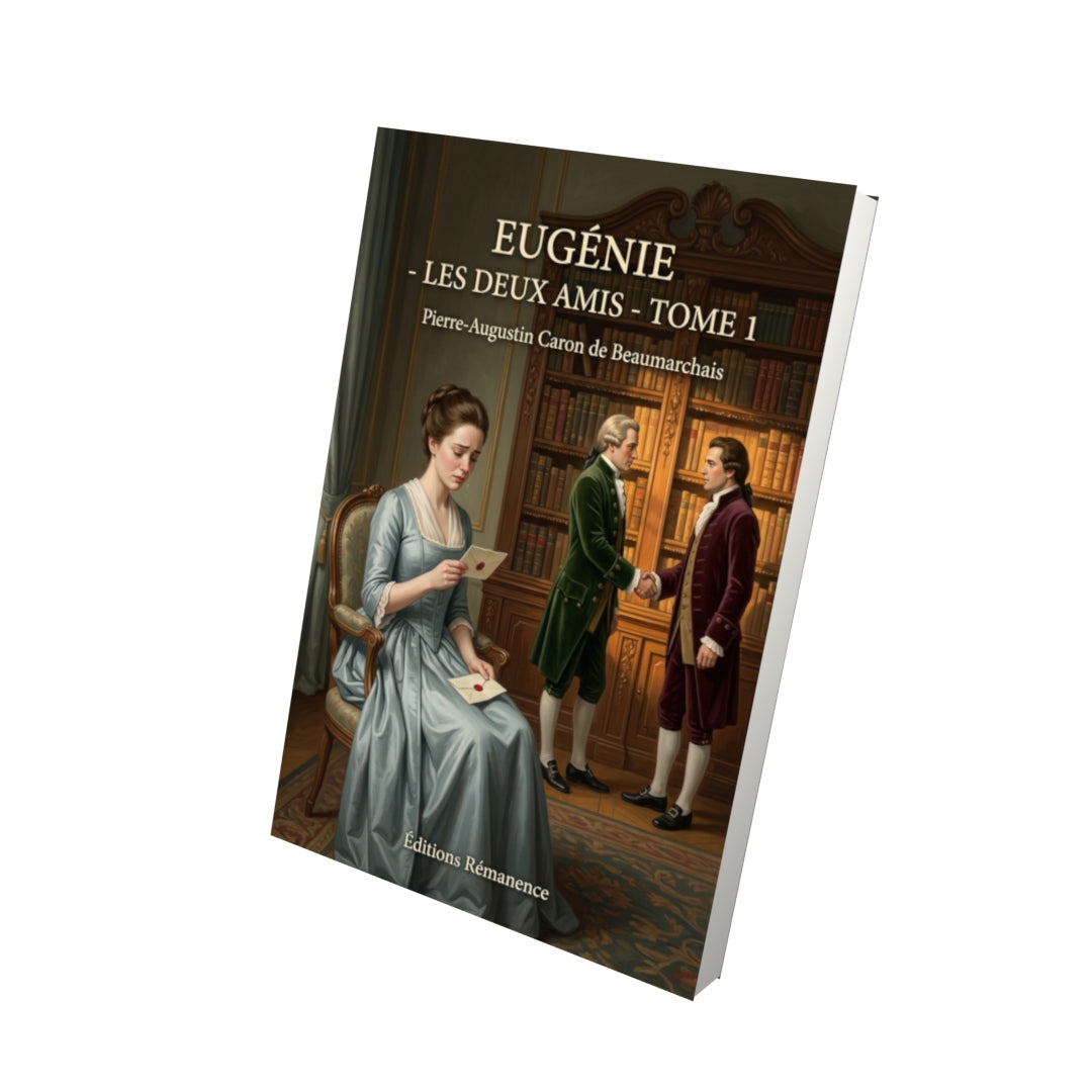 Livre Eugénie - Les Deux Amis - Tome 1 par Pierre-Augustin Caron de Beaumarchais - Vue 3D - Editions Remanence