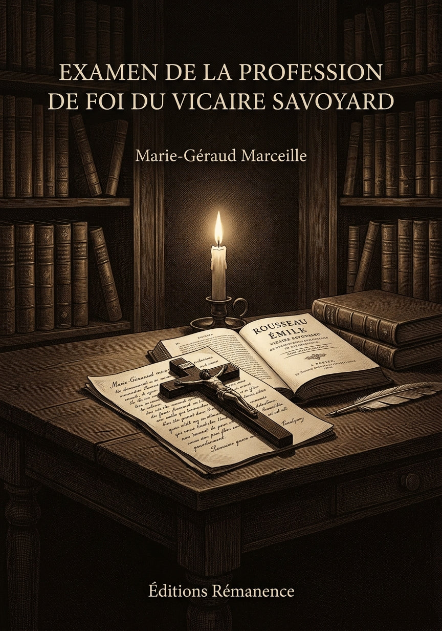 Livre Examen de la Profession de foi du vicaire savoyard par Marie-Géraud Marceille - Couverture - Editions Remanence
