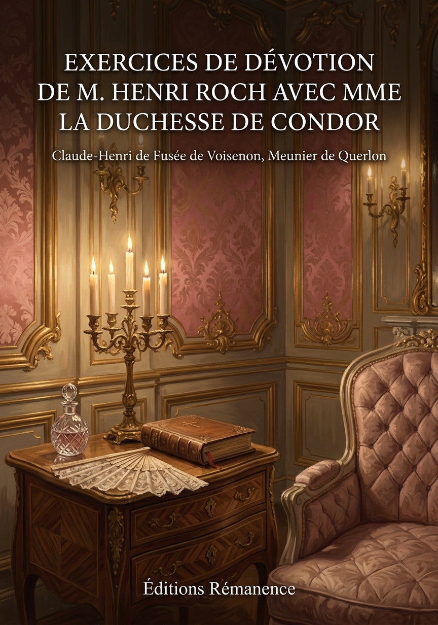 Livre Exercices de dévotion de M. Henri Roch avec Mme la duchesse de Condor par Claude-Henri de Fusée de Voisenon, Meunier de Querlon - Couverture - Editions Remanence