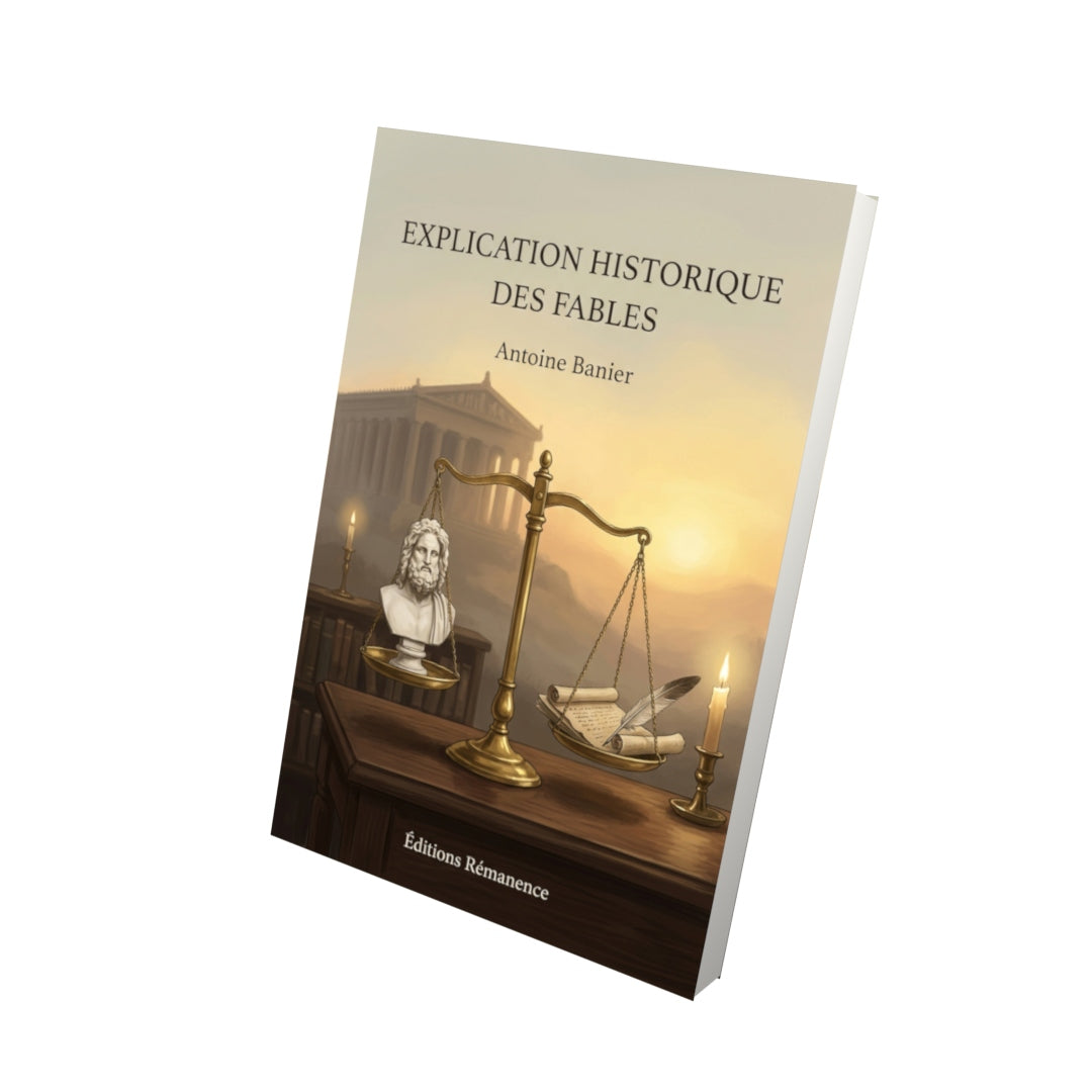 Livre Explication historique des fables par Antoine Banier - Vue 3D - Editions Remanence