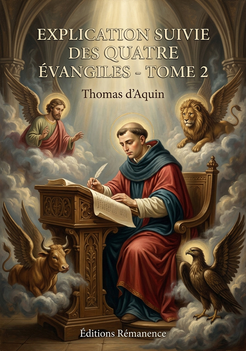 Livre Explication suivie des quatre Évangiles - Tome 2 par Thomas d’Aquin - Couverture - Editions Remanence