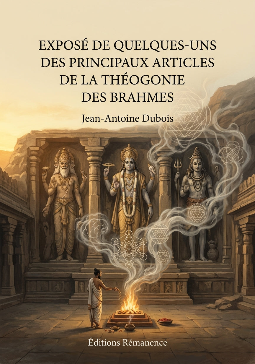 Livre Exposé de quelques-uns des principaux articles de la théogonie des Brahmes par Jean-Antoine Dubois - Couverture - Editions Remanence