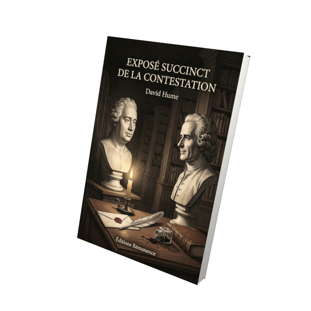 Livre Exposé succinct de la contestation par David Hume - Vue 3D - Editions Remanence