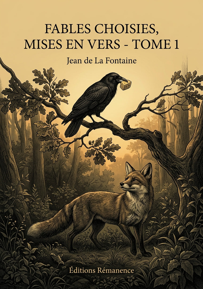 Livre Fables choisies, mises en vers - Tome 1 par Jean de La Fontaine - Couverture - Editions Remanence