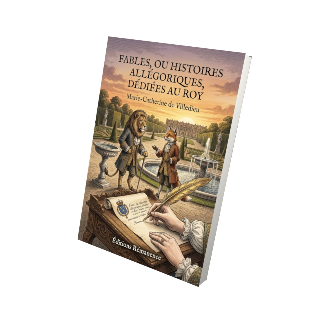 Livre Fables, ou Histoires allégoriques, dédiées au Roy par Marie-Catherine de Villedieu - Vue 3D - Editions Remanence