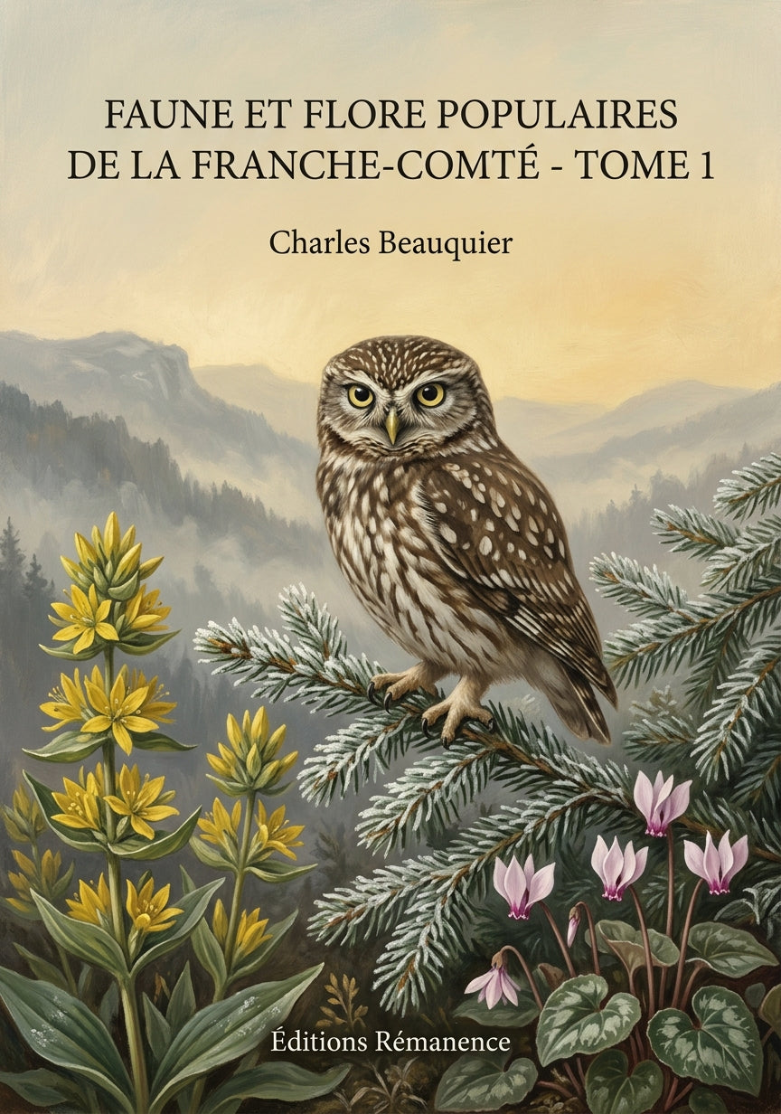Livre Faune et flore populaires de la Franche-Comté - Tome 1 par Charles Beauquier - Couverture - Editions Remanence