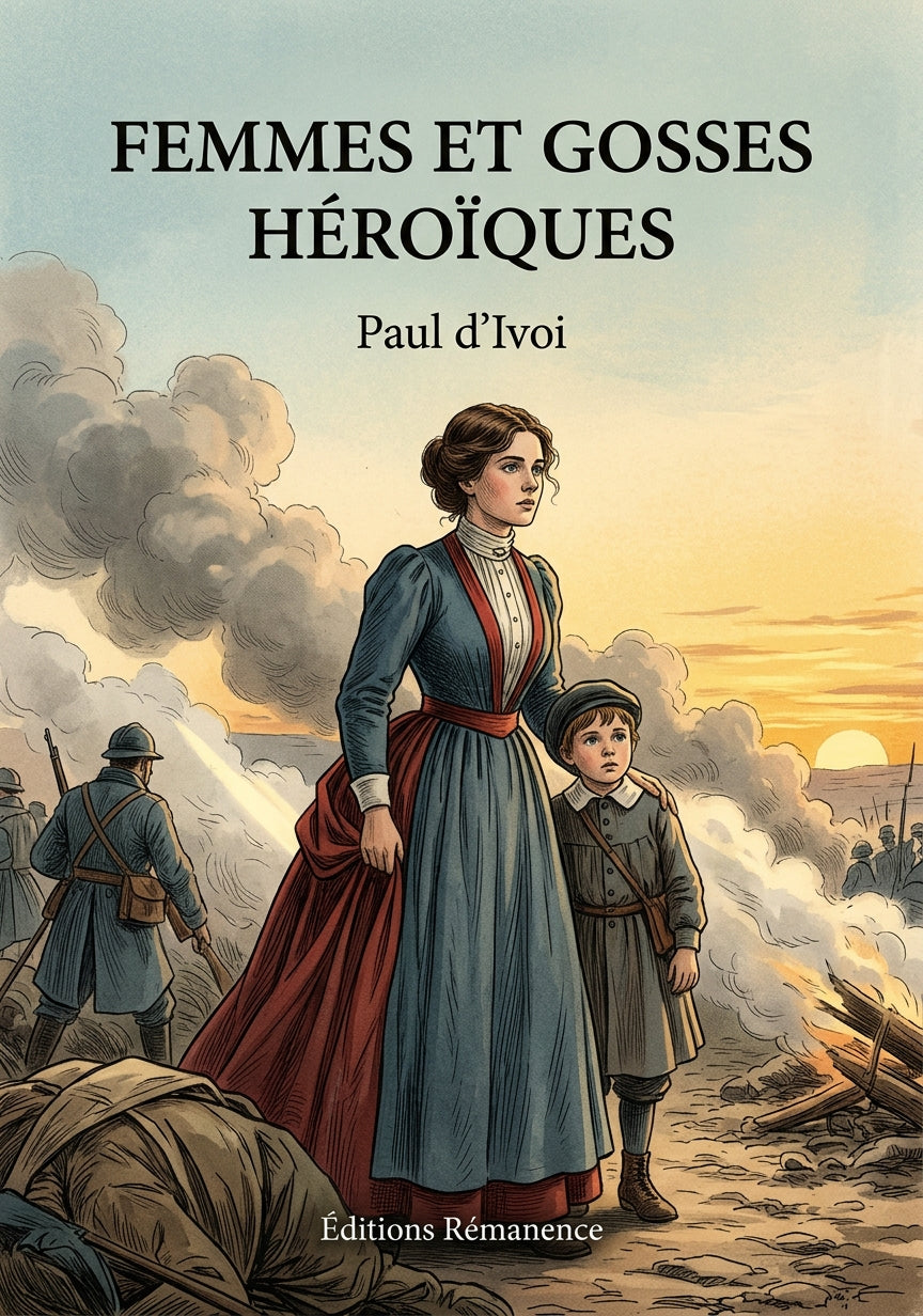 Livre Femmes et gosses héroïques par Paul d’Ivoi - Couverture - Editions Remanence