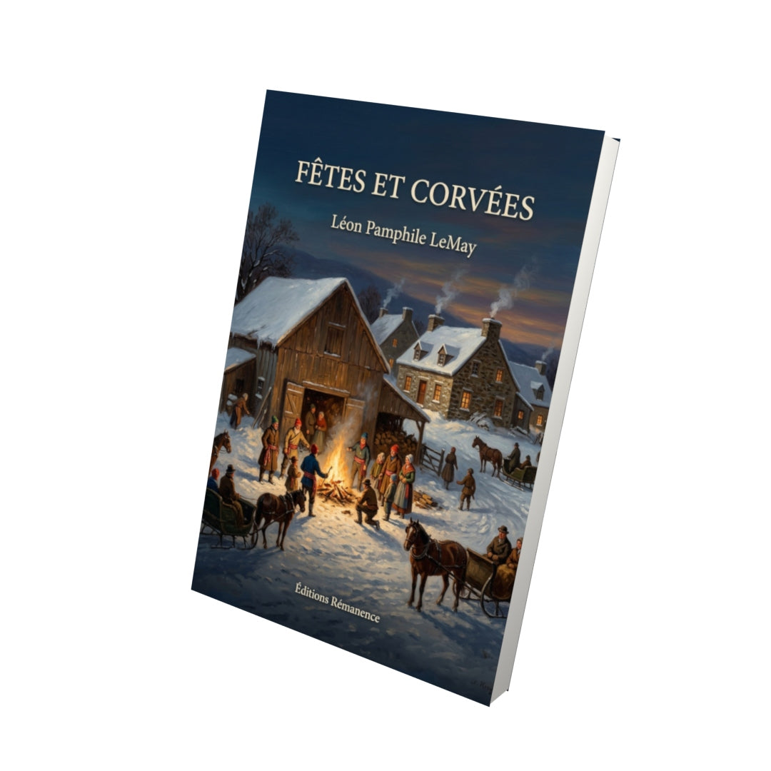 Livre Fêtes et corvées par Léon Pamphile LeMay - Vue 3D - Editions Remanence
