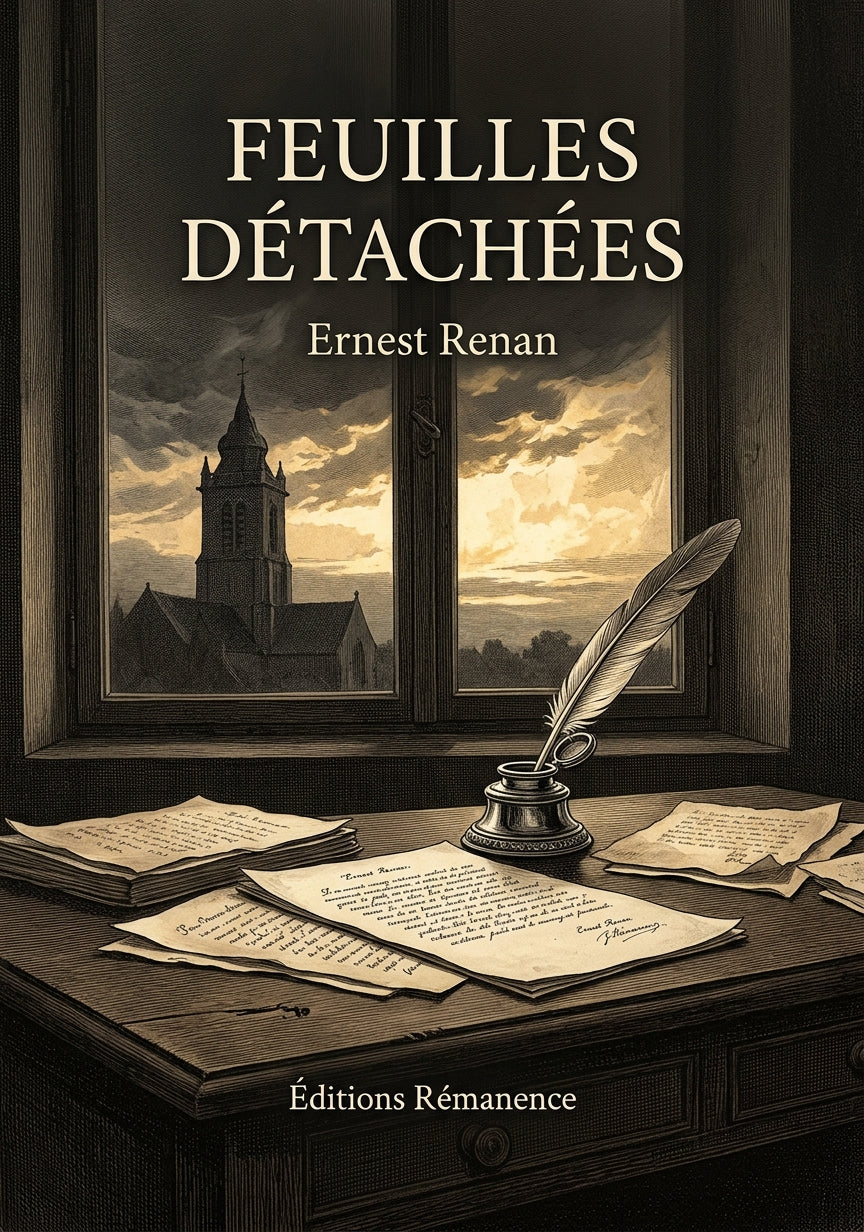 Livre Feuilles détachées par Ernest Renan - Couverture - Editions Remanence