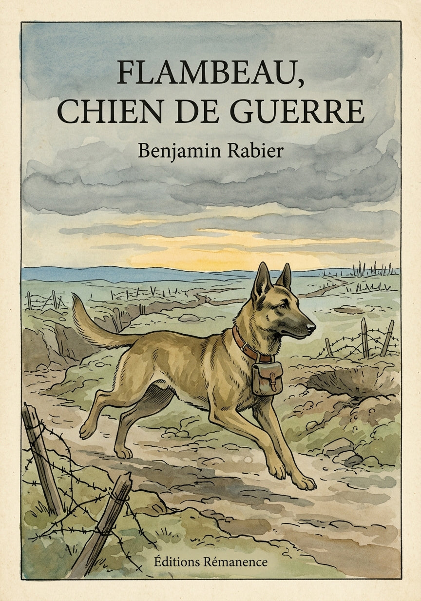 Livre Flambeau, chien de guerre par Benjamin Rabier - Couverture - Editions Remanence