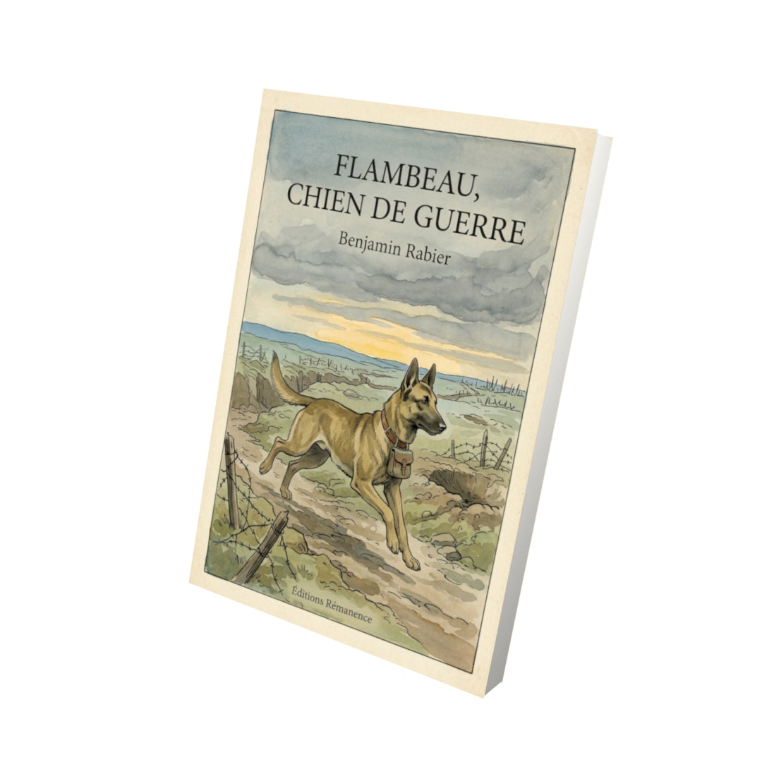 Livre Flambeau, chien de guerre par Benjamin Rabier - Vue 3D - Editions Remanence