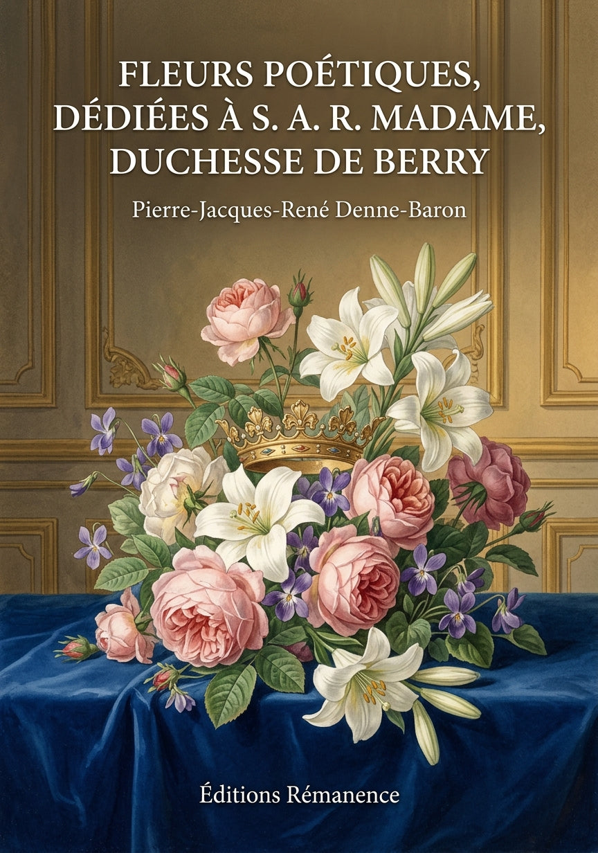 Livre Fleurs poétiques, dédiées à S. A. R. Madame, duchesse de Berry par Pierre-Jacques-René Denne-Baron - Couverture - Editions Remanence