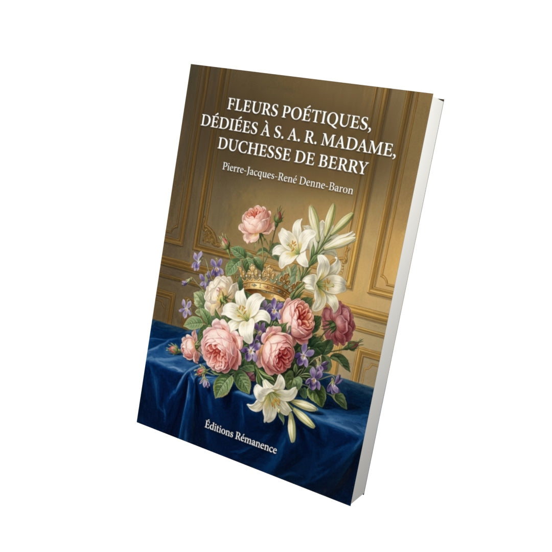 Livre Fleurs poétiques, dédiées à S. A. R. Madame, duchesse de Berry par Pierre-Jacques-René Denne-Baron - Vue 3D - Editions Remanence