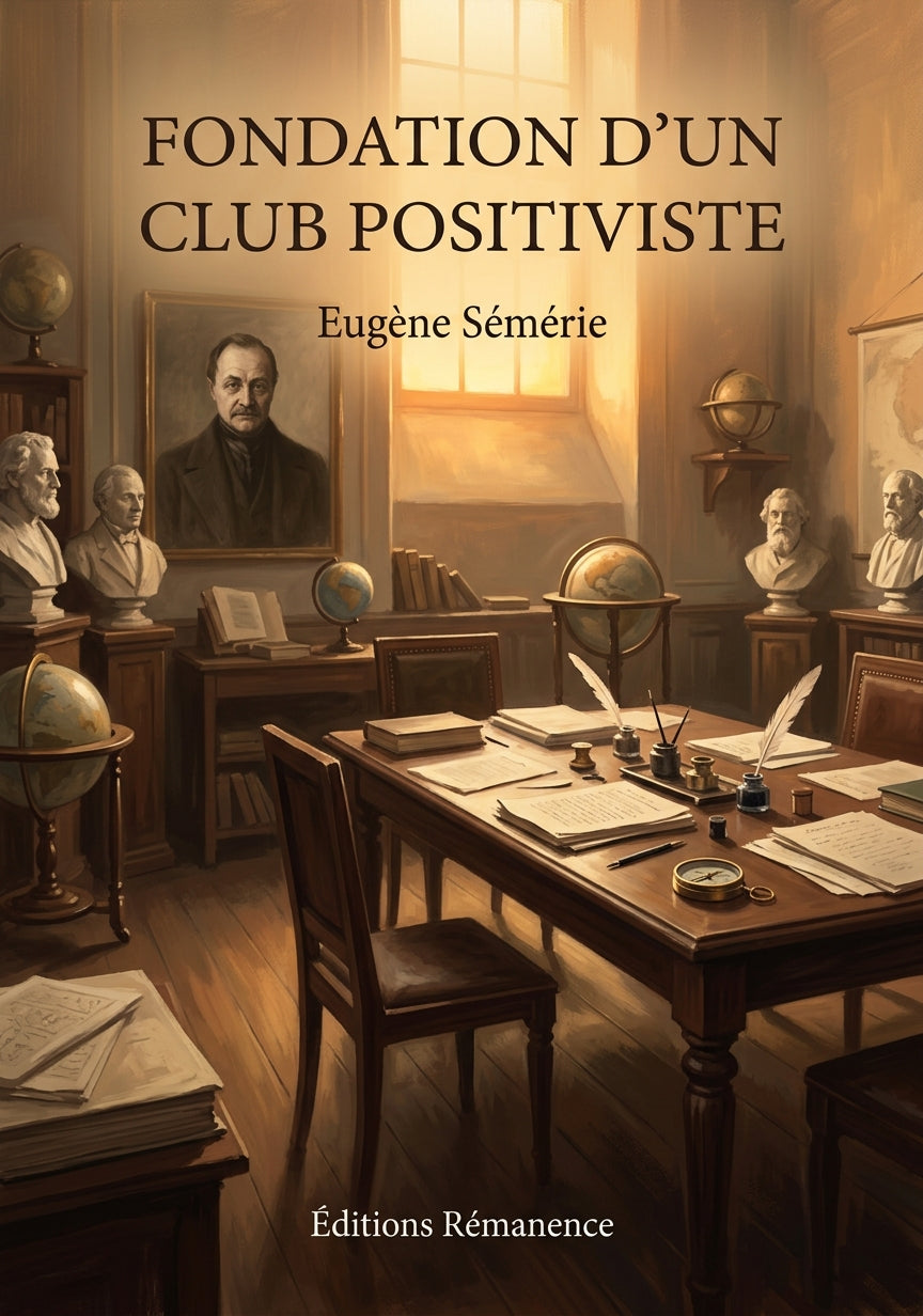 Livre Fondation d’un club positiviste par Eugène Sémérie - Couverture - Editions Remanence
