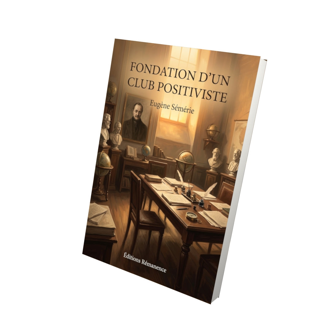Livre Fondation d’un club positiviste par Eugène Sémérie - Vue 3D - Editions Remanence