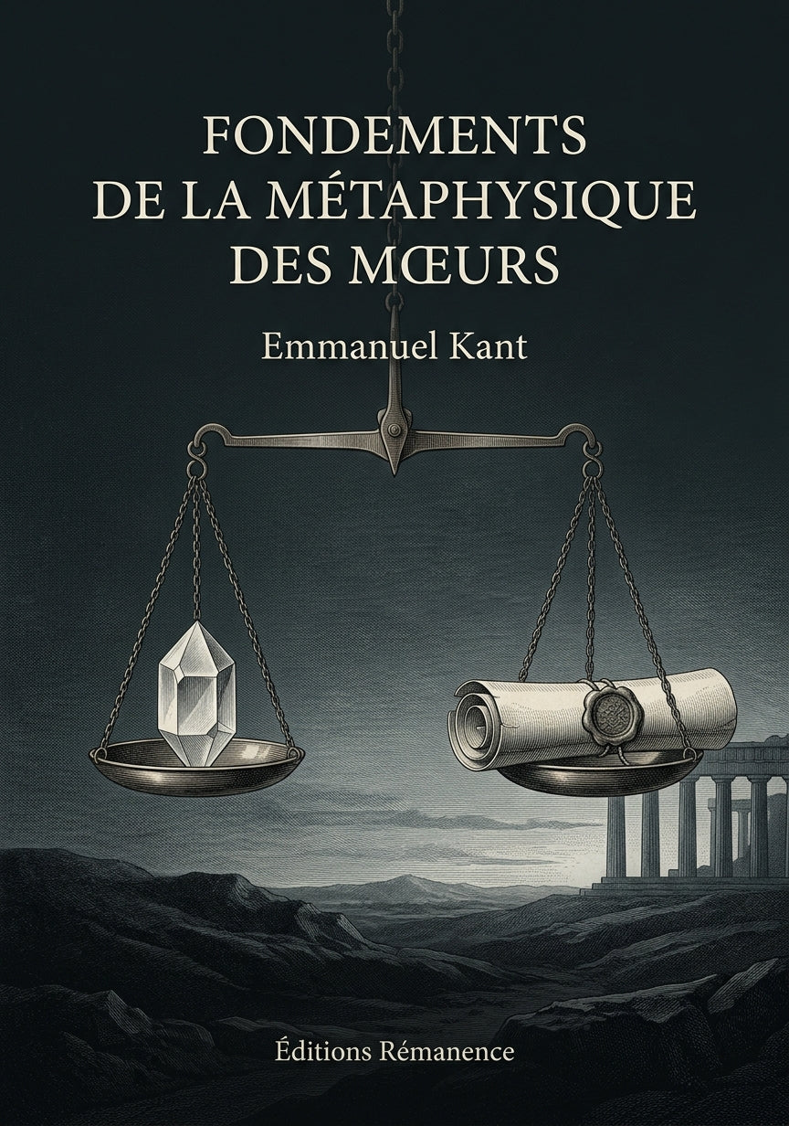 Livre Fondements de la métaphysique des mœurs par Emmanuel Kant - Couverture - Editions Remanence