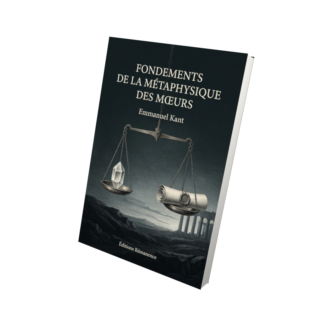 Livre Fondements de la métaphysique des mœurs par Emmanuel Kant - Vue 3D - Editions Remanence