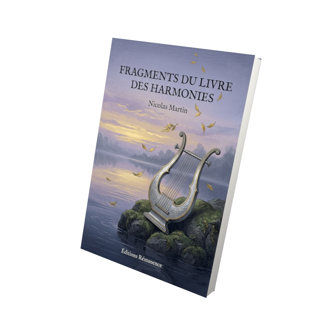 Livre Fragments du livre des harmonies par Nicolas Martin - Vue 3D - Editions Remanence