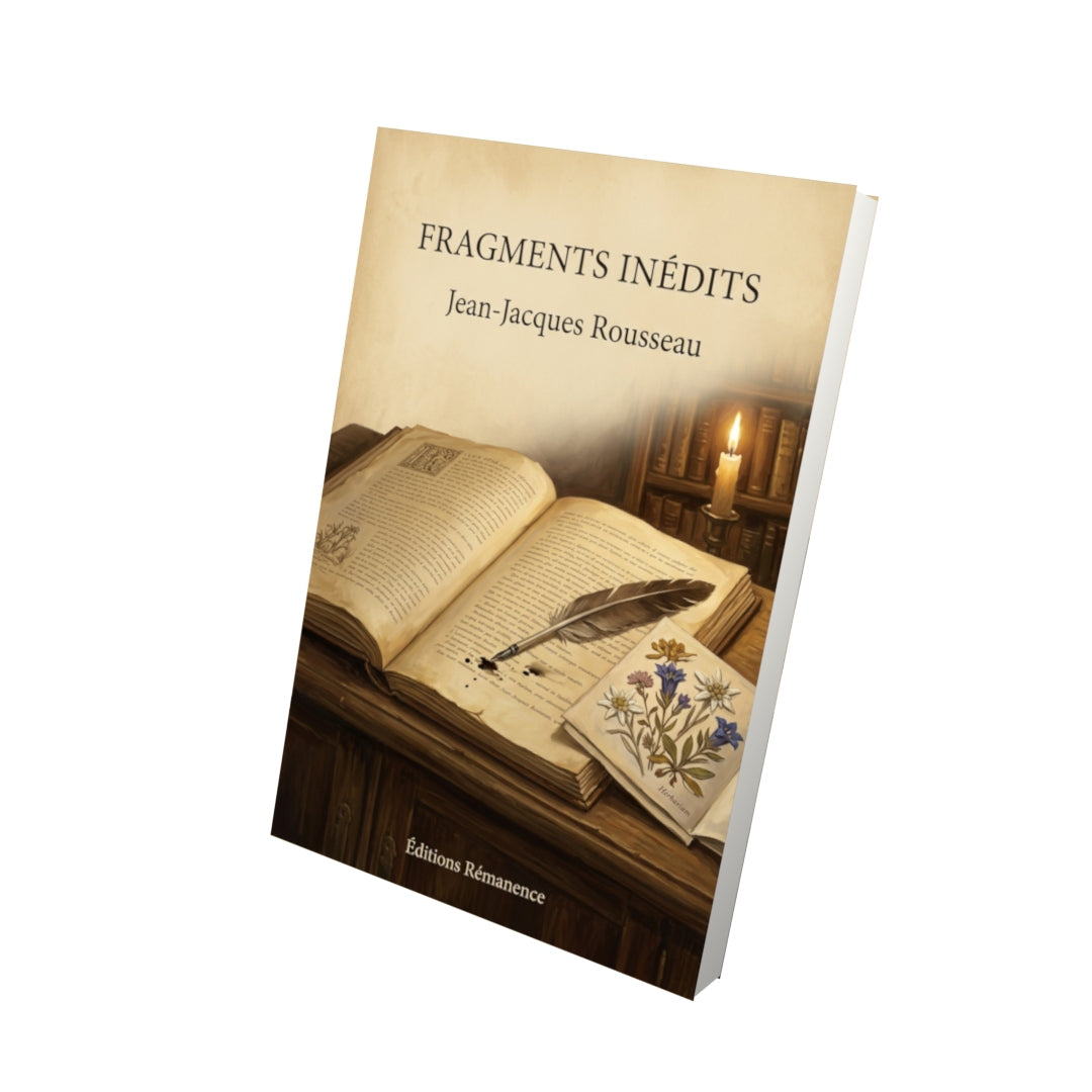 Livre Fragments inédits par Jean-Jacques Rousseau - Vue 3D - Editions Remanence