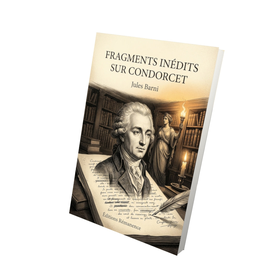 Livre Fragments inédits sur Condorcet par Jules Barni - Vue 3D - Editions Remanence