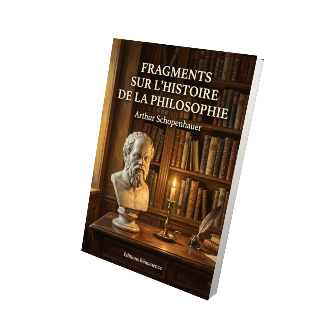 Livre Fragments sur l’histoire de la philosophie par Arthur Schopenhauer - Vue 3D - Editions Remanence