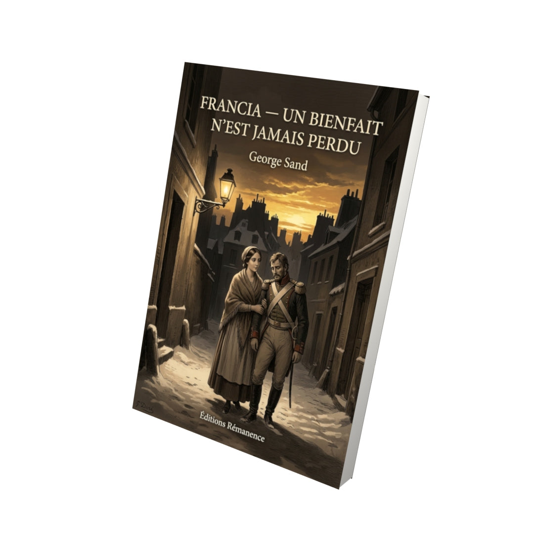 Livre Francia — Un bienfait n’est jamais perdu par George Sand - Vue 3D - Editions Remanence