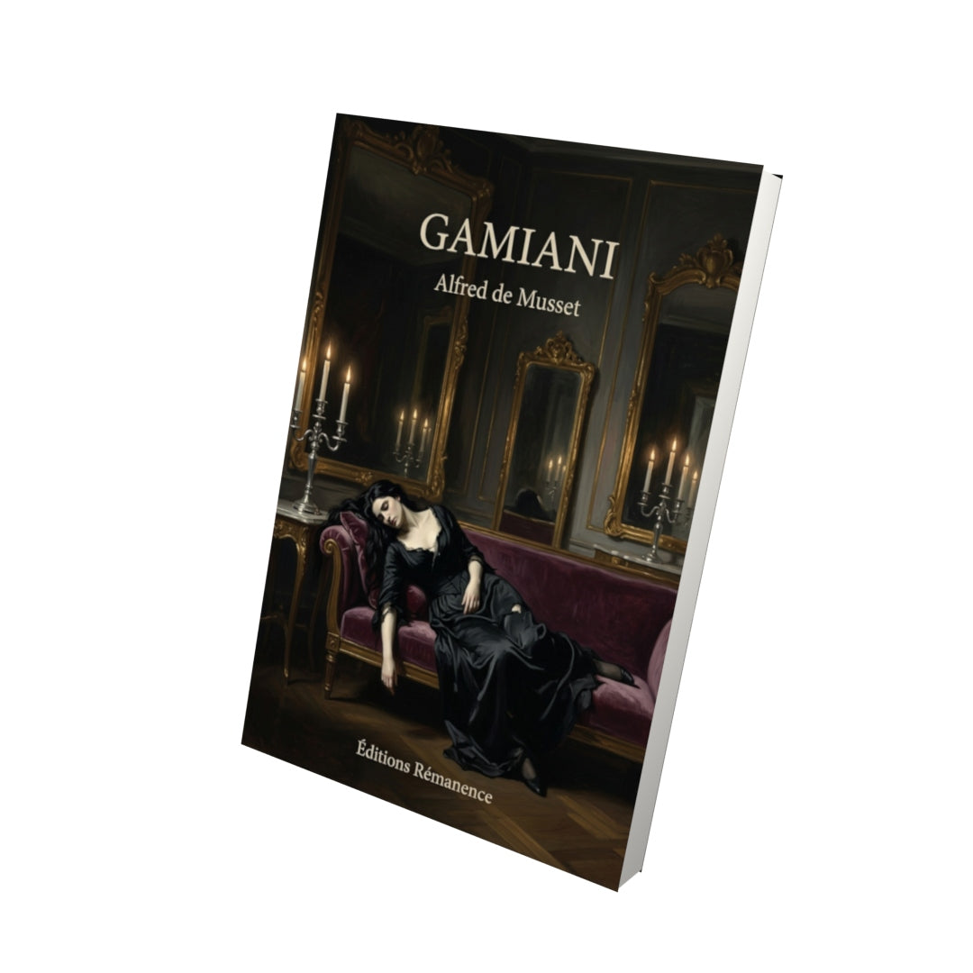 Livre Gamiani par Alfred de Musset - Vue 3D - Editions Remanence