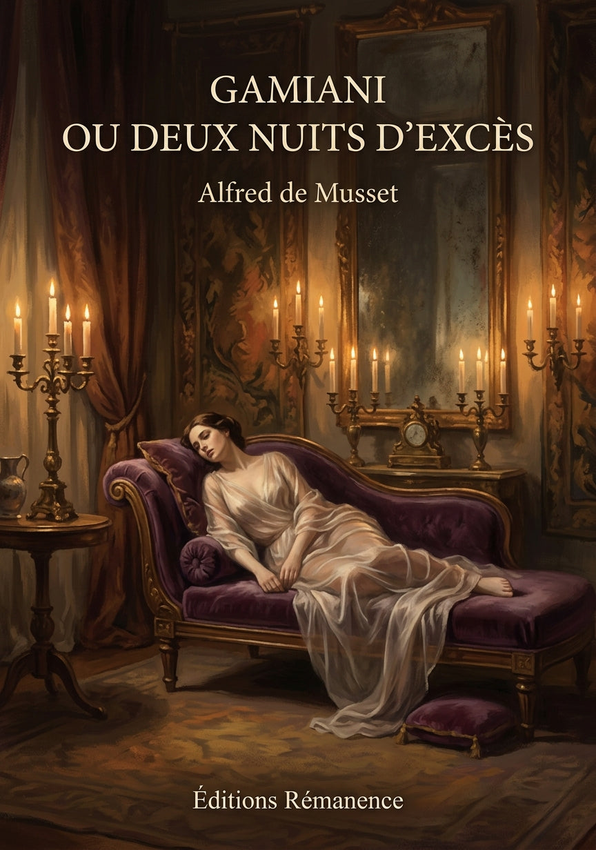 Livre Gamiani ou deux nuits d’excès par Alfred de Musset - Couverture - Editions Remanence