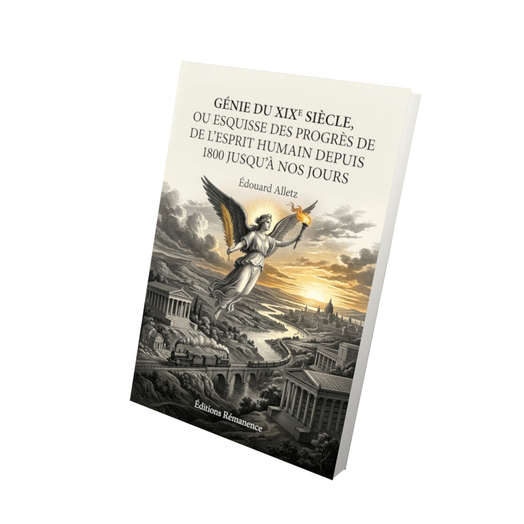 Livre Génie du XIXe siècle, ou esquisse des progrès de l’esprit humain depuis 1800 jusqu’à nos jours par Édouard Alletz - Vue 3D - Editions Remanence