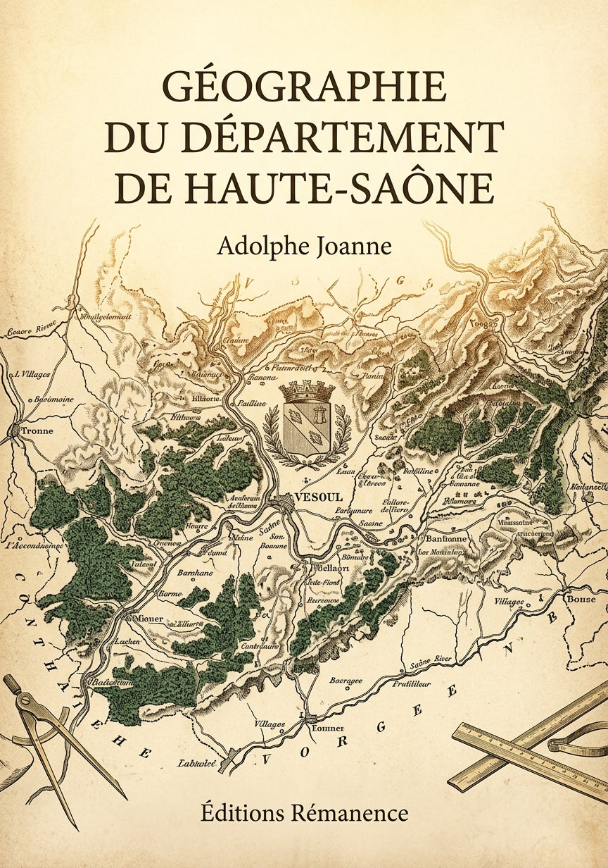 Livre Géographie du département de Haute-Saône par Adolphe Joanne - Couverture - Editions Remanence