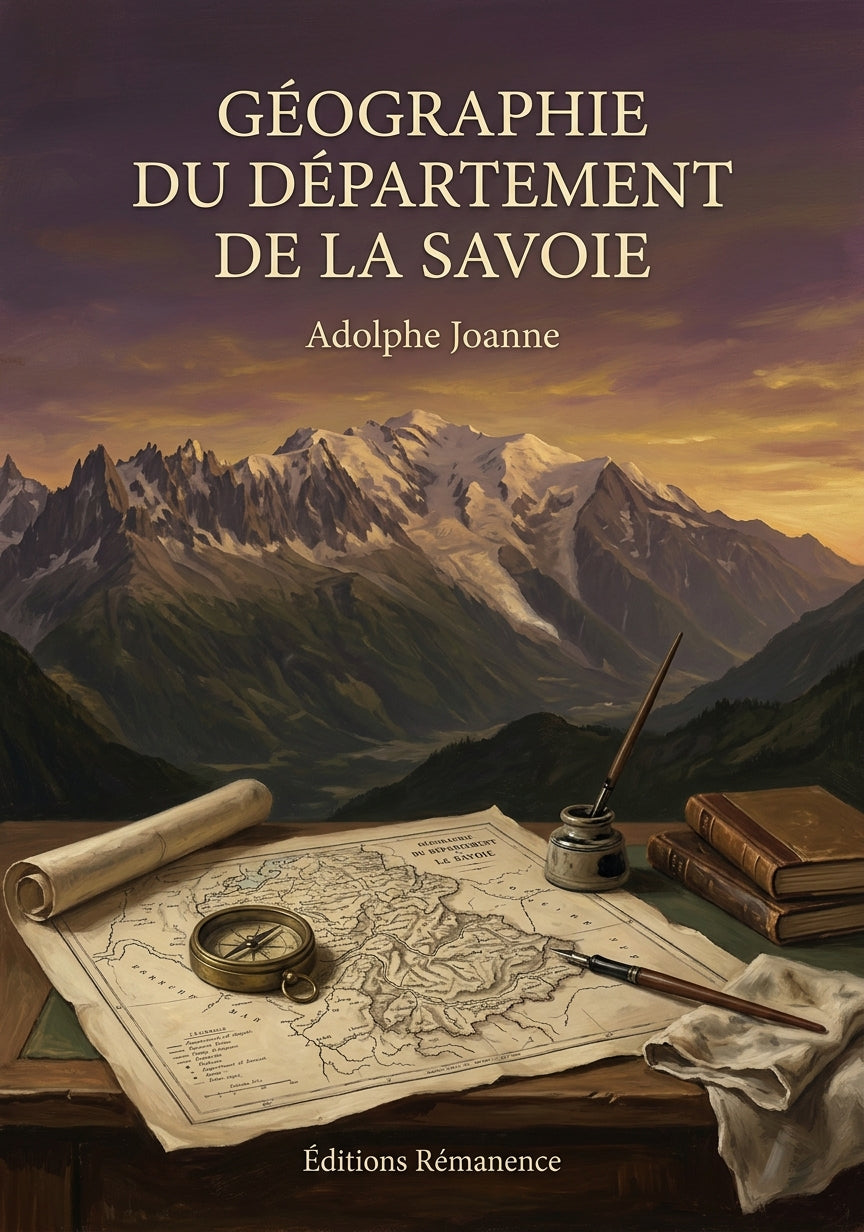 Livre Géographie du département de la Savoie par Adolphe Joanne - Couverture - Editions Remanence