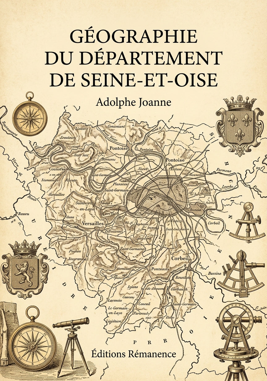 Livre Géographie du département de Seine-et-Oise par Adolphe Joanne - Couverture - Editions Remanence