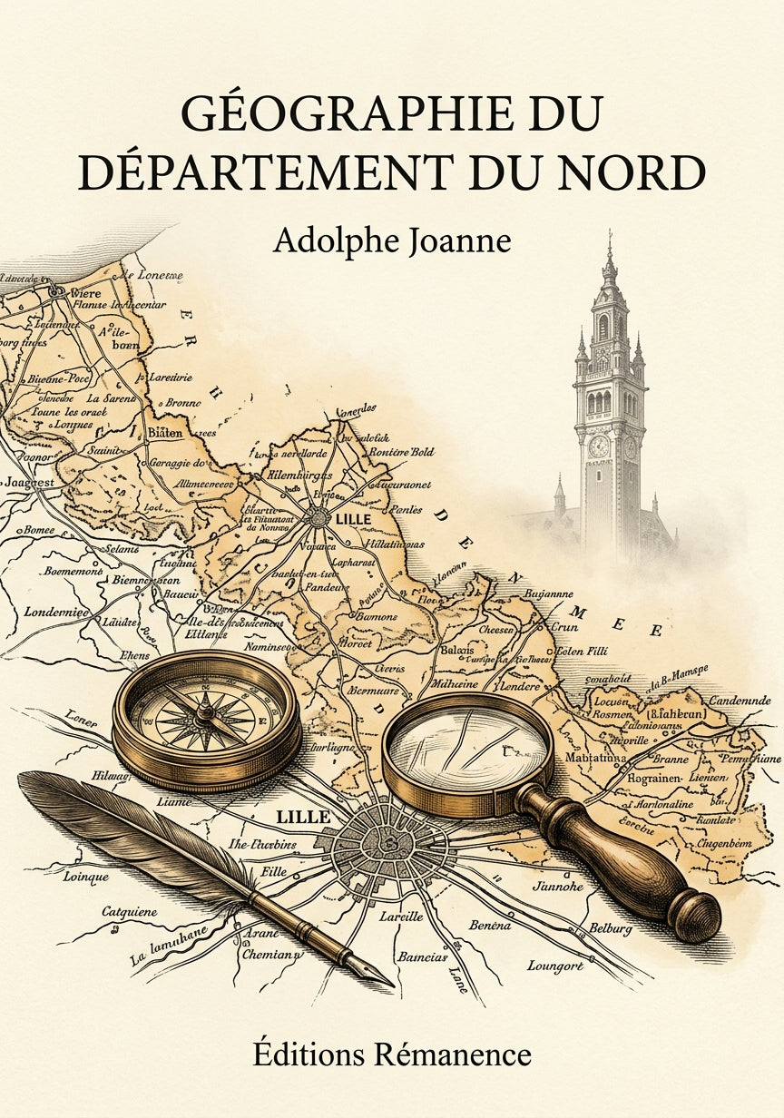 Livre Géographie du département du Nord par Adolphe Joanne - Couverture - Editions Remanence