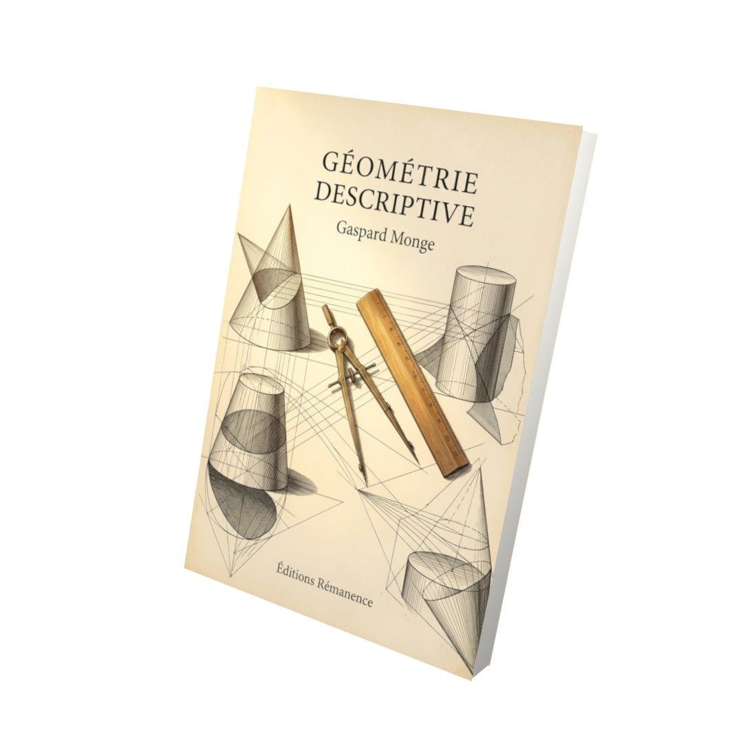 Livre Géométrie descriptive par Gaspard Monge - Vue 3D - Editions Remanence