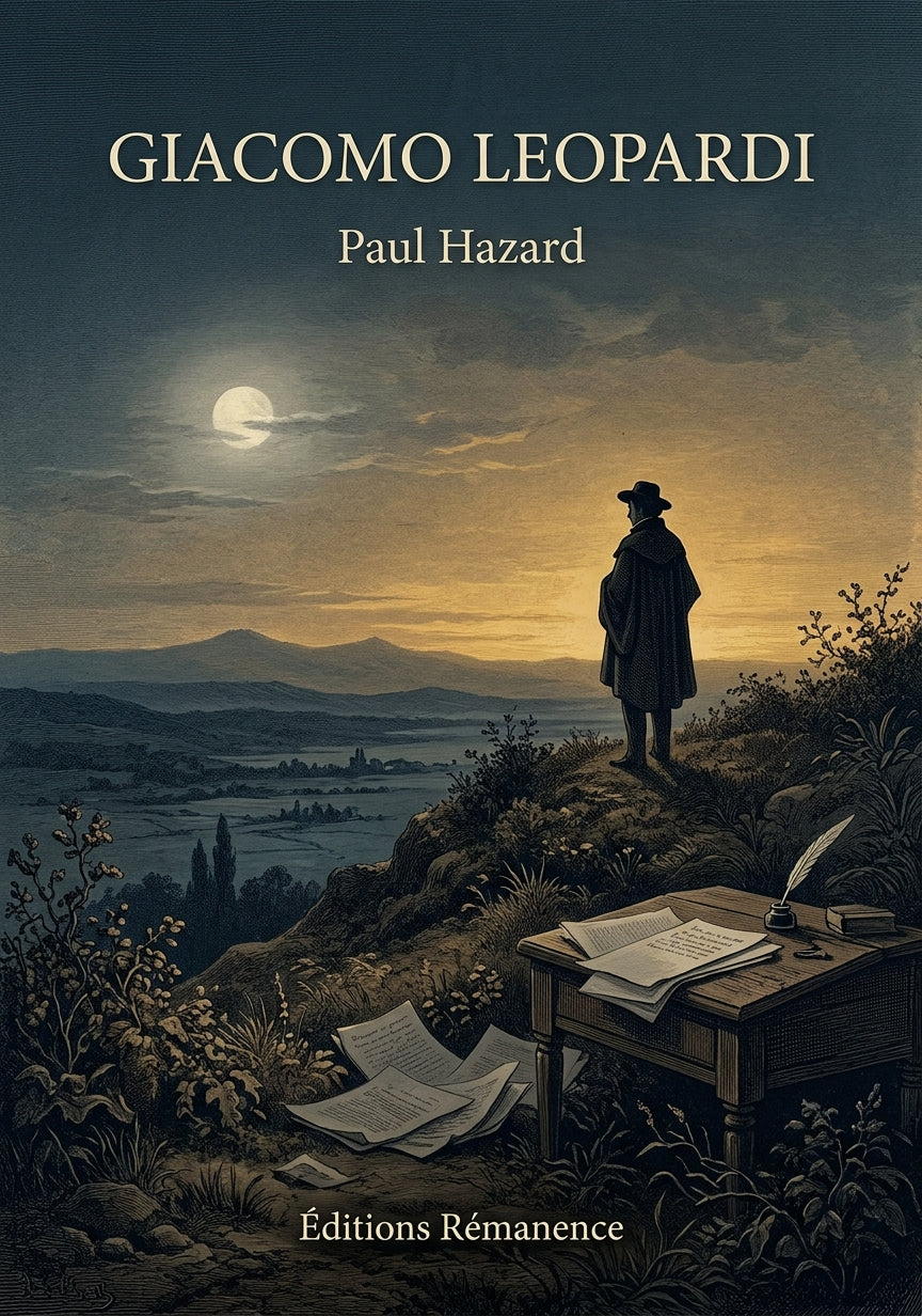 Livre Giacomo Leopardi par Paul Hazard - Couverture - Editions Remanence