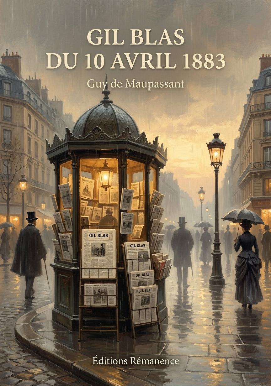 Livre Gil Blas du 10 avril 1883 par Guy de Maupassant - Couverture - Editions Remanence