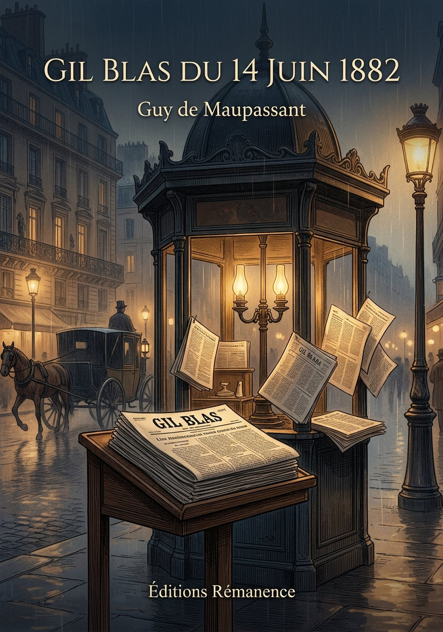 Livre Gil Blas du 14 juin 1882 par Guy de Maupassant - Couverture - Editions Remanence