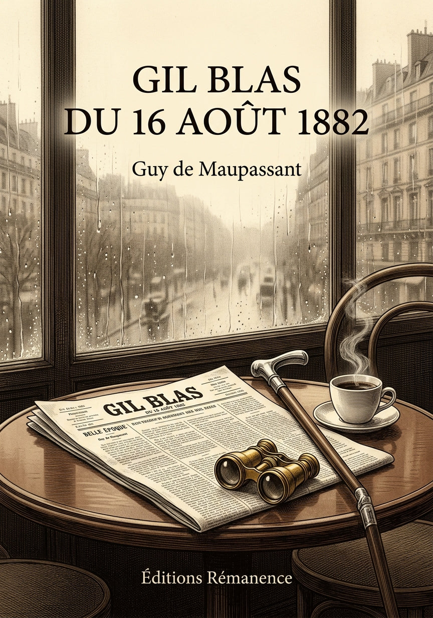 Livre Gil Blas du 16 août 1882 par Guy de Maupassant - Couverture - Editions Remanence