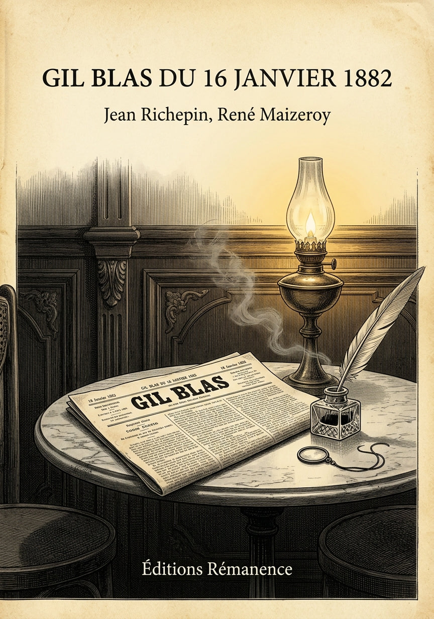 Livre Gil Blas du 16 janvier 1882 par Jean Richepin, René Maizeroy - Couverture - Editions Remanence
