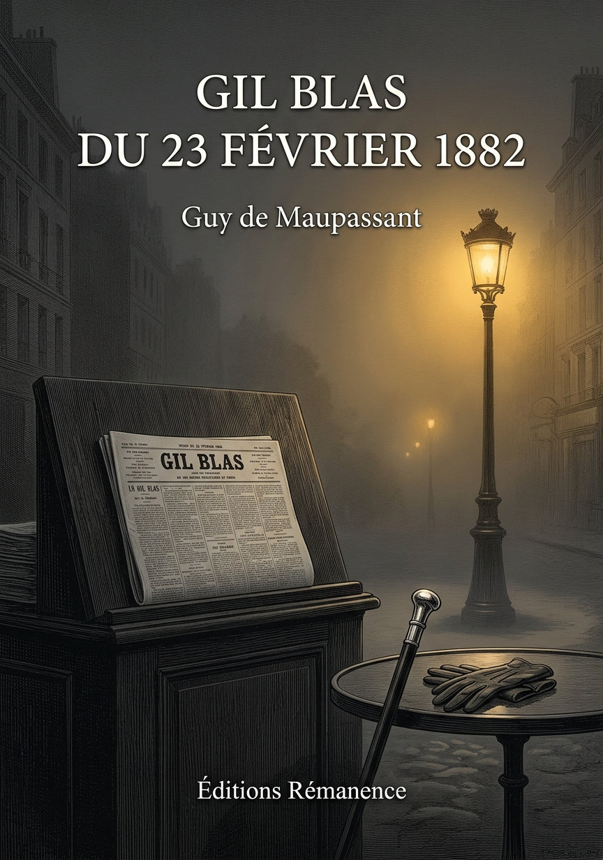 Livre Gil Blas du 23 février 1882 par Guy de Maupassant - Couverture - Editions Remanence