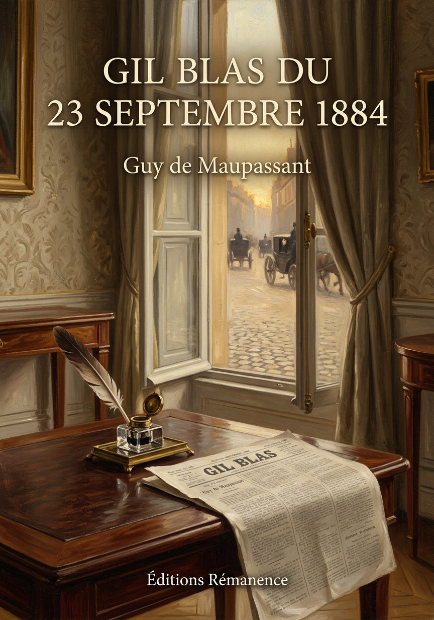 Livre Gil Blas du 23 septembre 1884 par Guy de Maupassant - Couverture - Editions Remanence