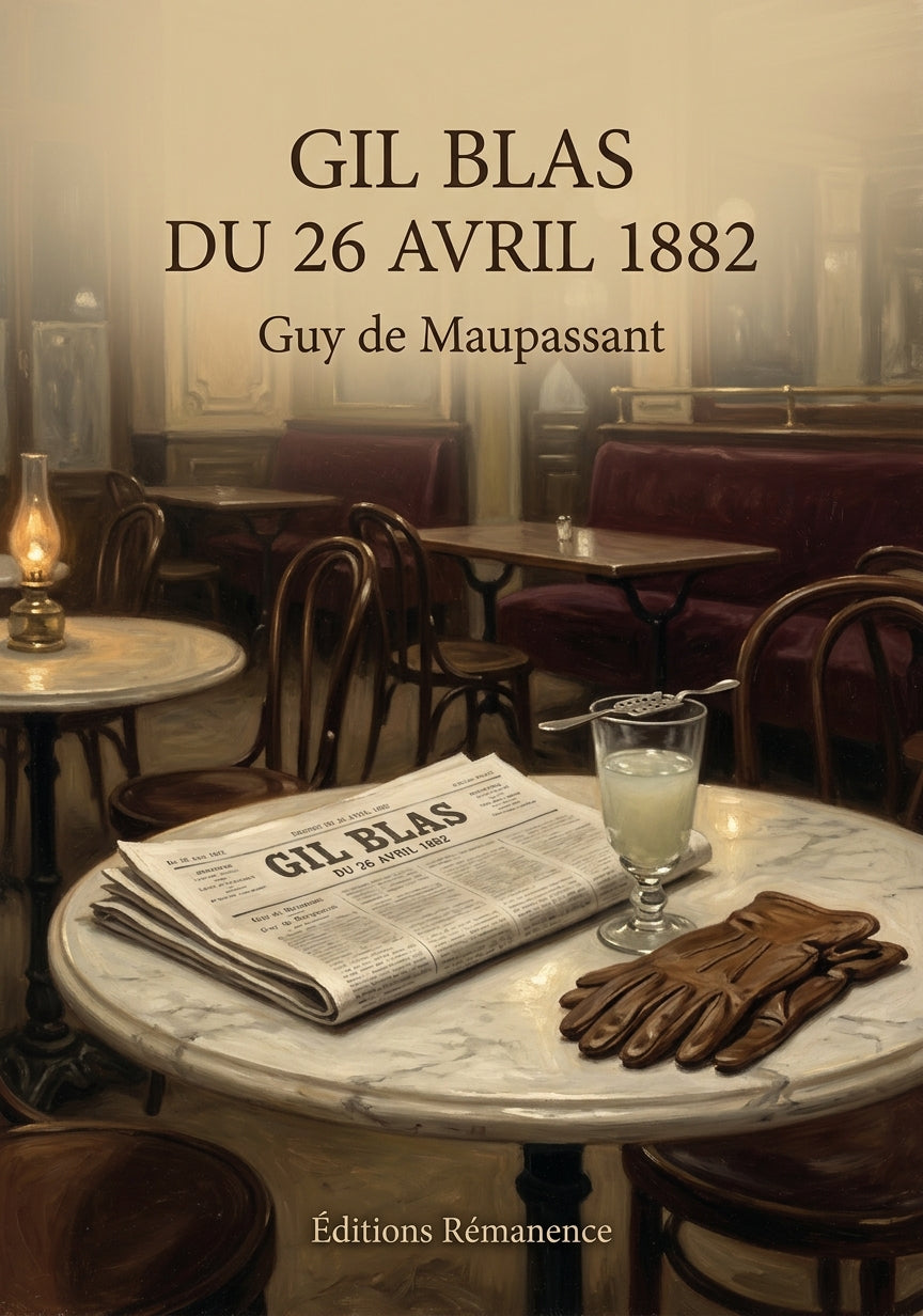 Livre Gil Blas du 26 avril 1882 par Guy de Maupassant - Couverture - Editions Remanence