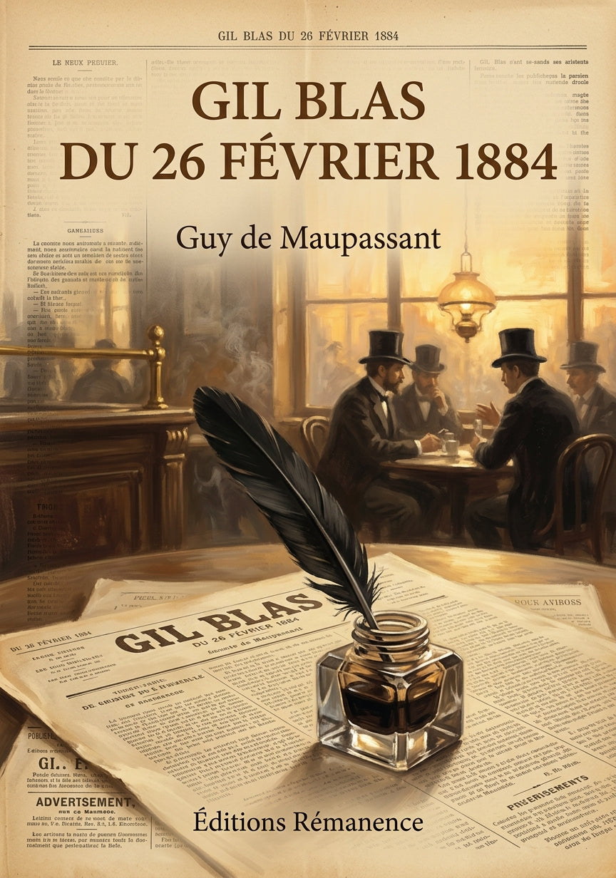 Livre Gil Blas du 26 février 1884 par Guy de Maupassant - Couverture - Editions Remanence