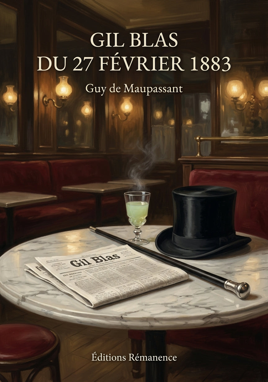 Livre Gil Blas du 27 février 1883 par Guy de Maupassant - Couverture - Editions Remanence