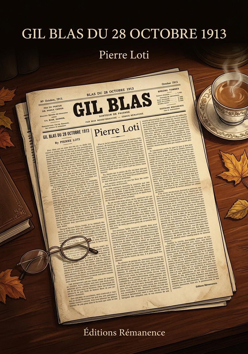 Livre Gil Blas du 28 octobre 1913 par Pierre Loti - Couverture - Editions Remanence