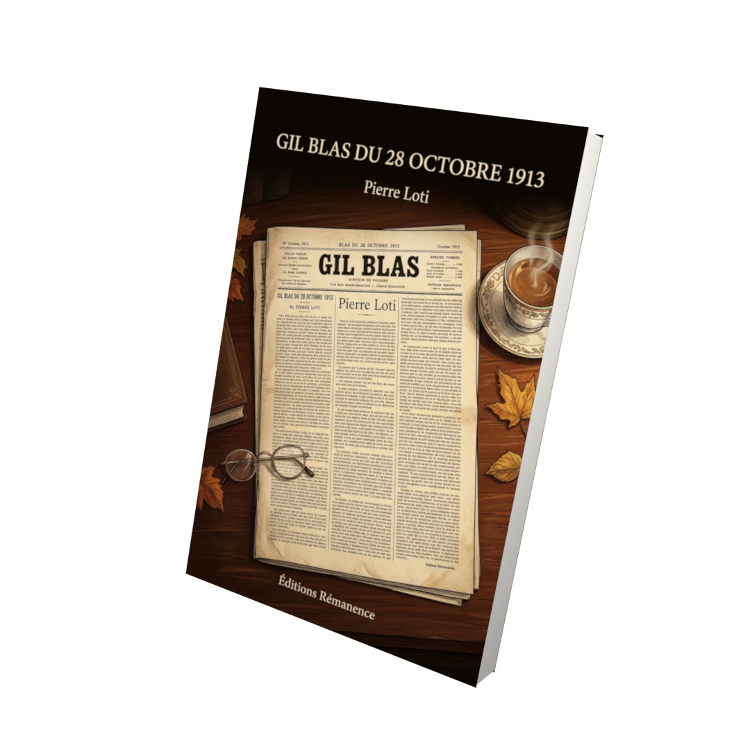 Livre Gil Blas du 28 octobre 1913 par Pierre Loti - Vue 3D - Editions Remanence