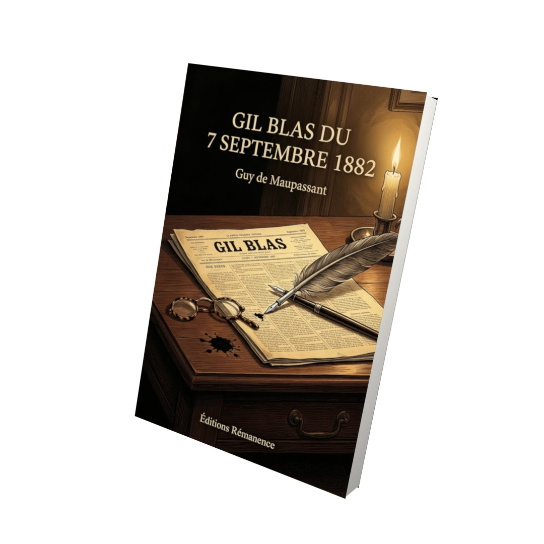 Livre Gil Blas du 7 septembre 1882 par Guy de Maupassant - Vue 3D - Editions Remanence