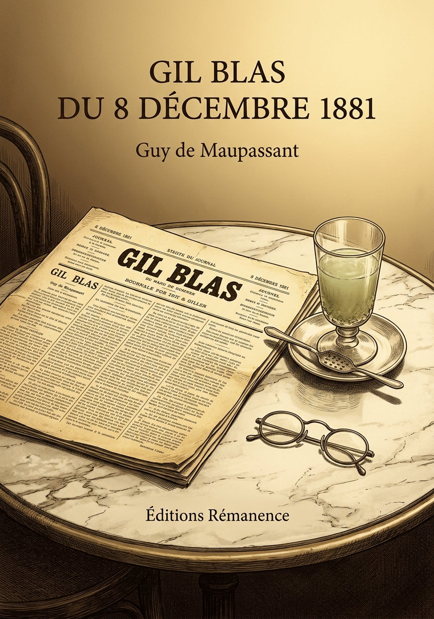 Livre Gil Blas du 8 décembre 1881 par Guy de Maupassant - Couverture - Editions Remanence