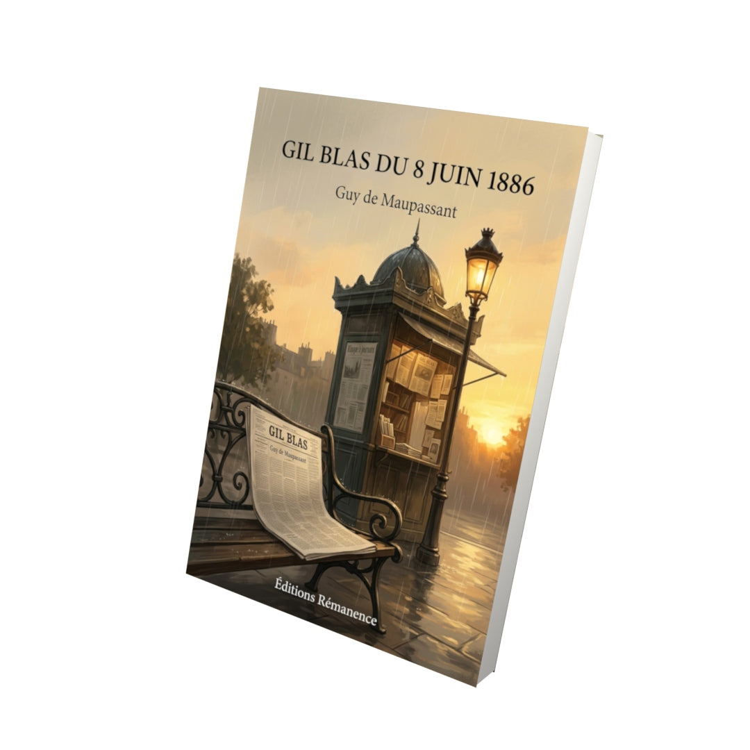 Livre Gil Blas du 8 juin 1886 par Guy de Maupassant - Vue 3D - Editions Remanence