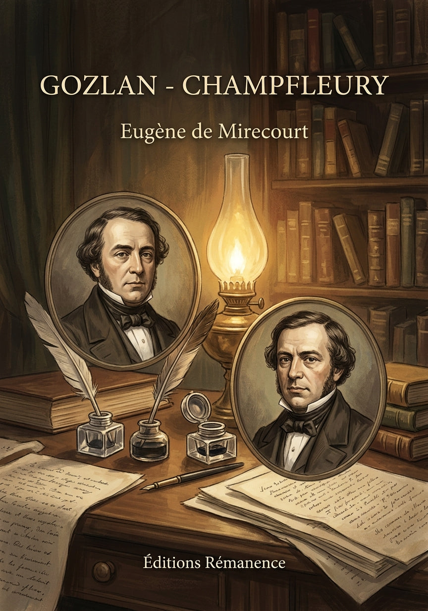Livre Gozlan - Champfleury par Eugène de Mirecourt - Couverture - Editions Remanence